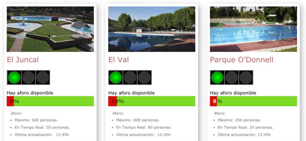 Control aforo piscina Alcalá